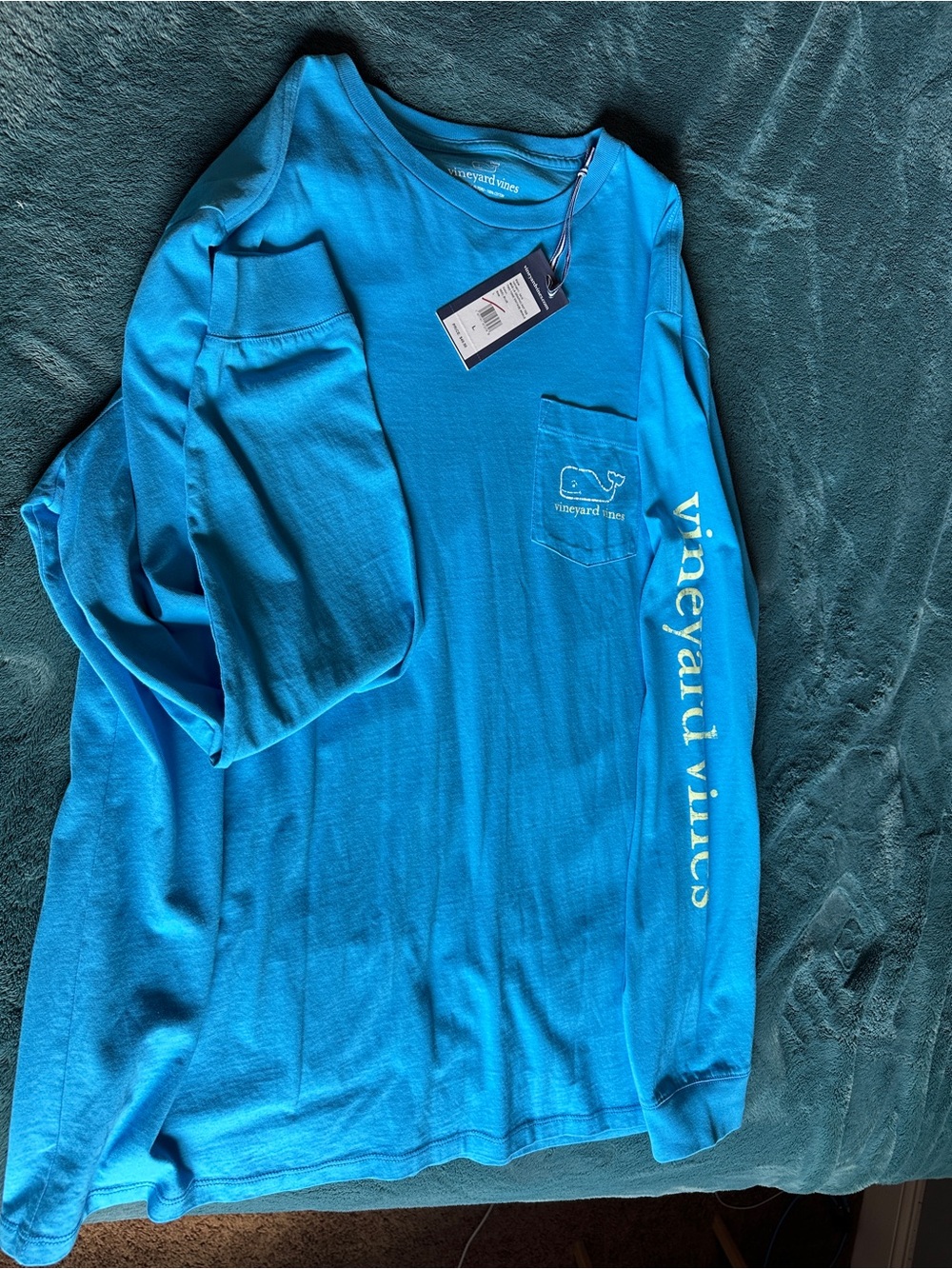 Vineyard Vines Men's Long-Sleeve Pocket Tee - Turquoise Blue